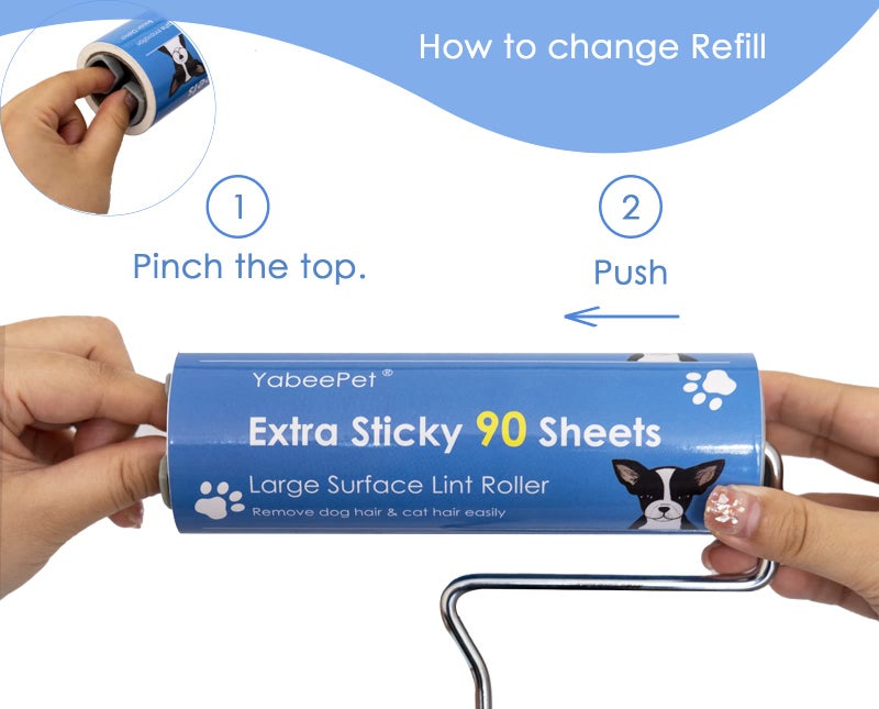 YabeePet 4-Pack Lint Roller Refills - 6.3 inch Width, 90 Sheets per Roll (360 Sheets Total) - Image 3